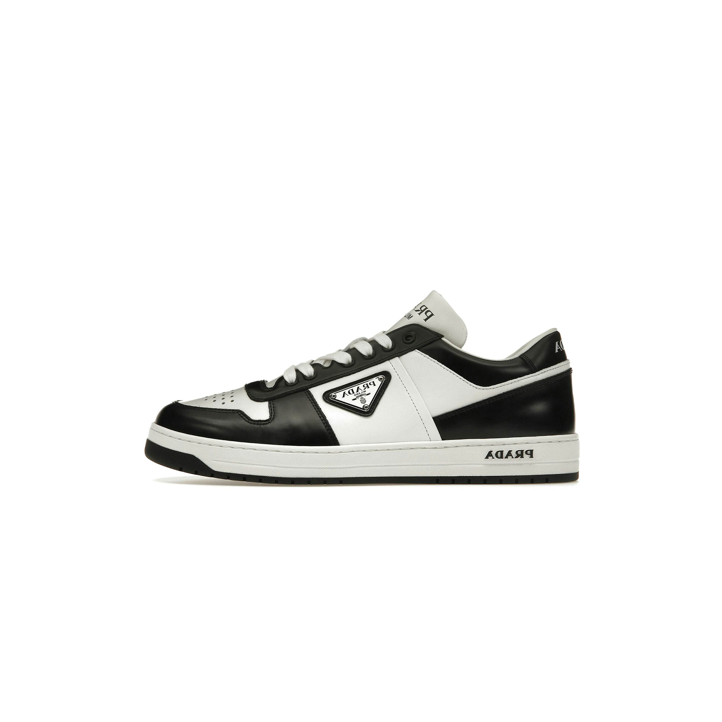PRADA DOWNTOWN LEATHER LOW TOP SNEAKERS 1E792M